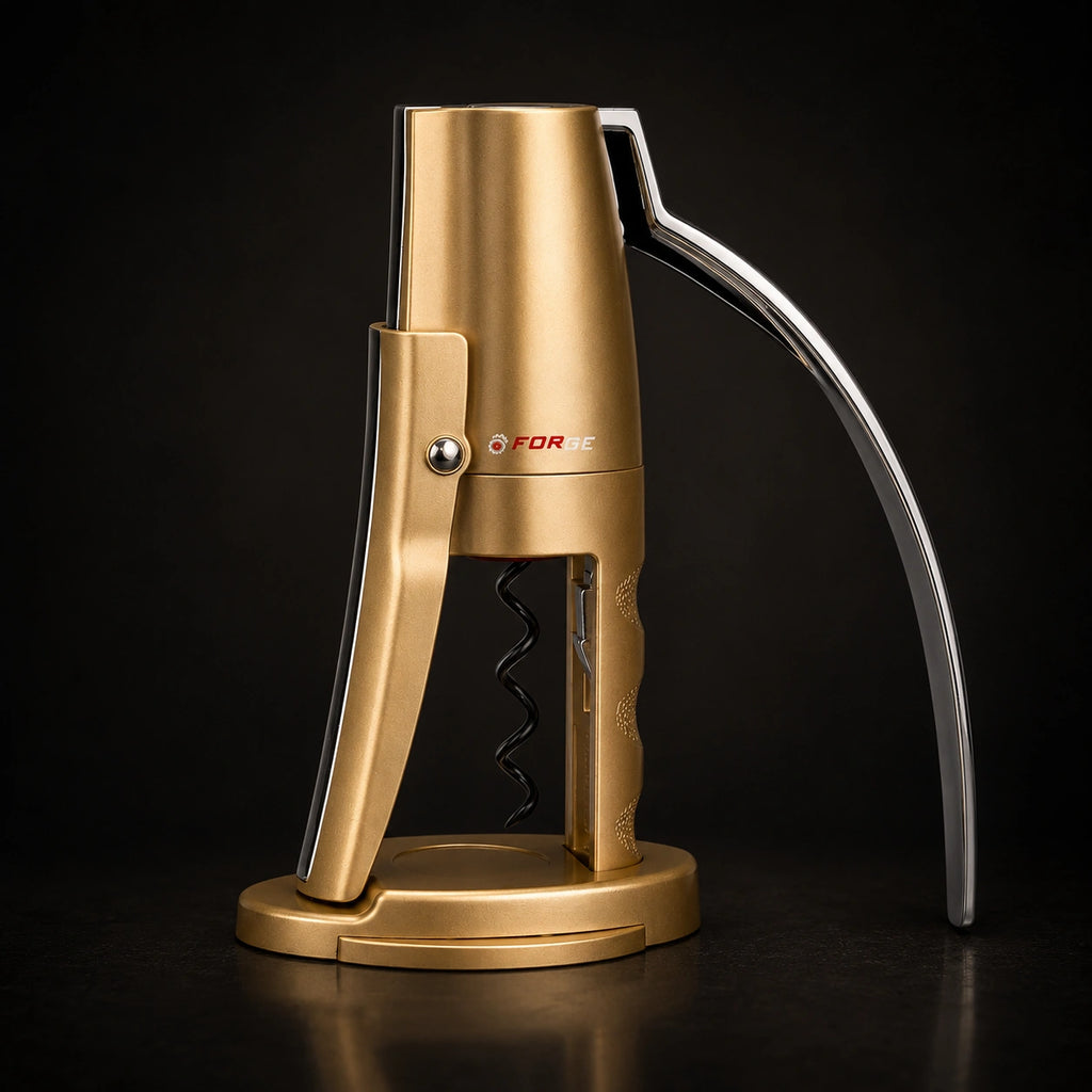 Forge Premium Lever Wine Opener – Heavy Duty Rabbit Style Corkscrew, Wooden Handle