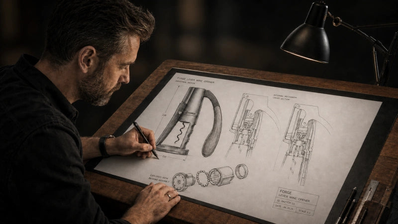 FORGE product design sketch and craftsmanship process