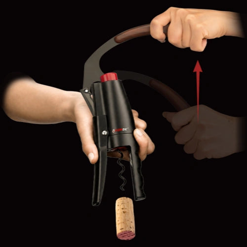 Releasing the cork from the lever wine opener